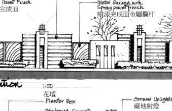 围墙设计手绘图