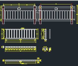 某栏杆立面及大样图