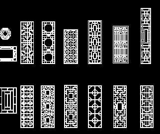 古建筑cad常用窗花图块