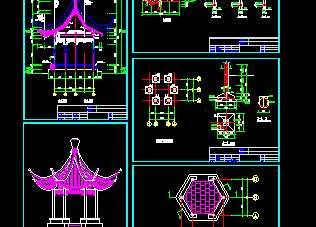 某古建六角亭施工图