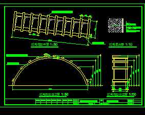 某弧形花架过道设计施工图