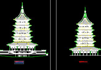 仿古塔建筑施工图纸