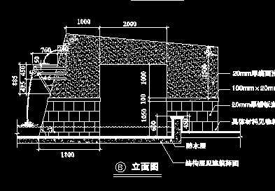 不规则景墙施工图