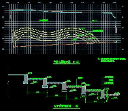 阶梯式绿地及花坛施工图