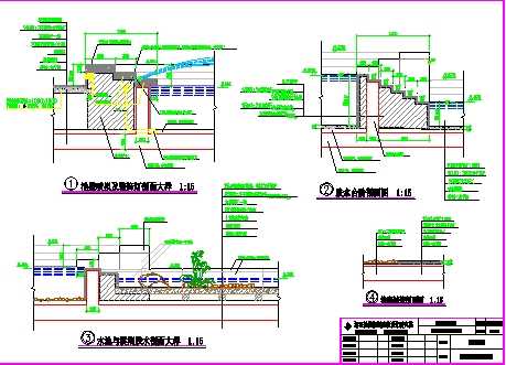 景观水池剖面大样图
