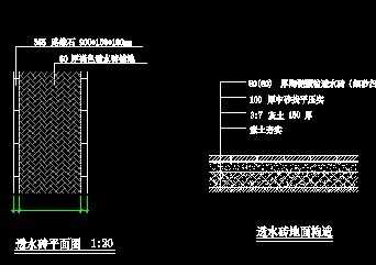 透水砖地面构造详图