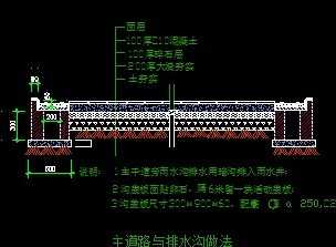 主道路与排水沟做法详图