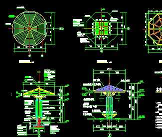 景观亭子施工图免费下载 - 小品及配套设施 - 土木