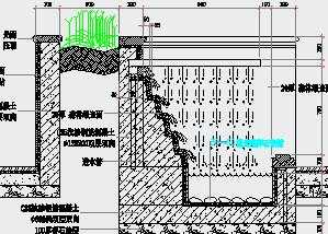 跌水花坛施工图