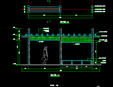 廊架剖立面施工详图