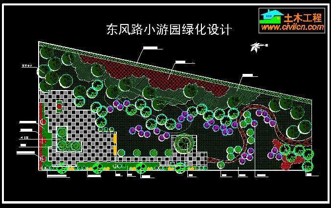 小游园绿化设计平面图