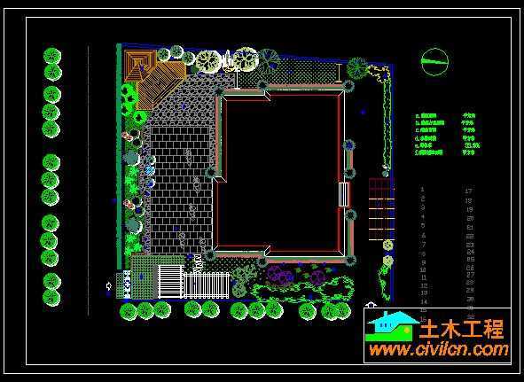 某别墅庭院绿化设计平面图