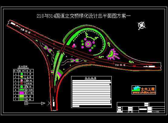 高速公路立交桥绿化图