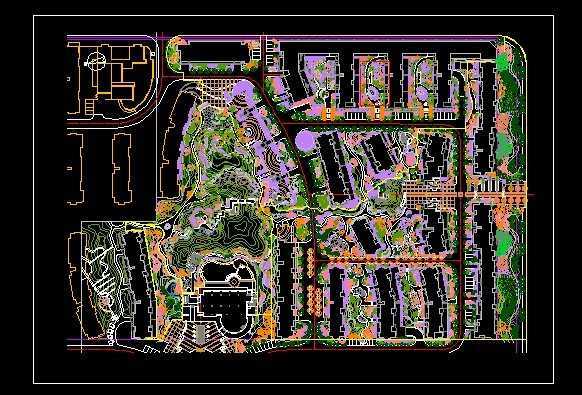住宅小区绿化总平面图