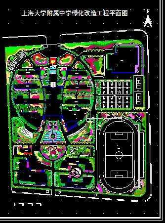 某中学校园环境绿化平面图