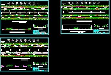 洞东三块板道路绿化平面图