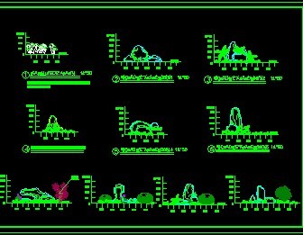 园林景观石cad素材