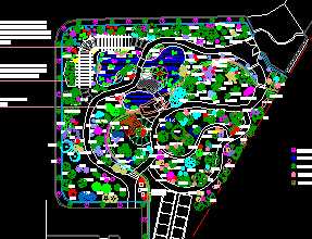 某小公园景观施工图免费下载 - 园林绿化及施工