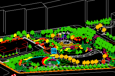 某广场绿地设计轴测图免费下载 - 园林绿化及施工