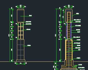 园林景观灯柱详图