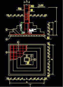个台阶的独立基础怎么画?