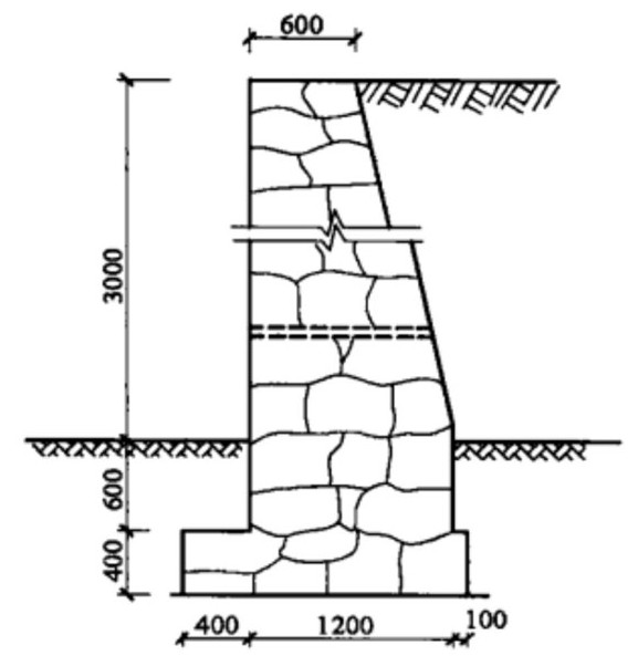 毛石挡土墙示意图