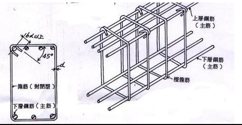 梁上部,下部纵向受力钢筋;支座上部纵向贯通与非贯通受力钢筋;抗扭腰