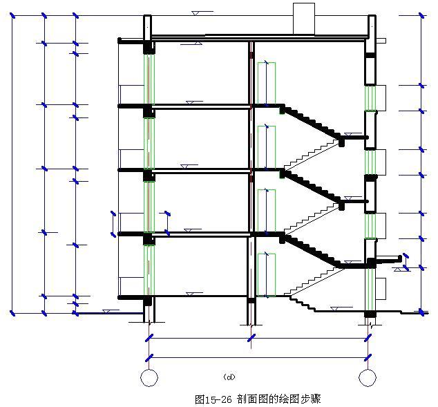 轴线;根据标高尺寸定出室内外地坪线,各楼面,屋面及女儿墙的高度位置