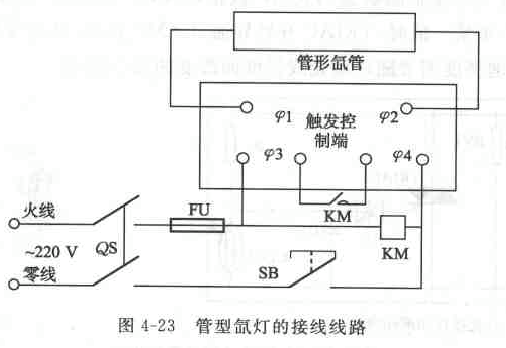 管型氙灯的接线线路及特点是什么?