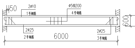 某教学楼 共有5根l1梁,梁的钢筋如图所示,混凝土保护层