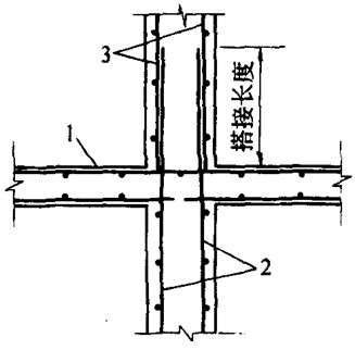 图9-39 钢筋焊接网的竖向搭接