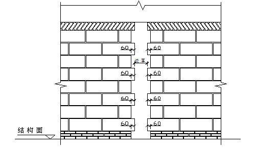 砌块墙处构造柱示意图