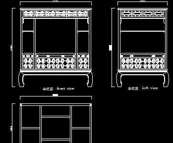 清代乾隆红木架子床设计图