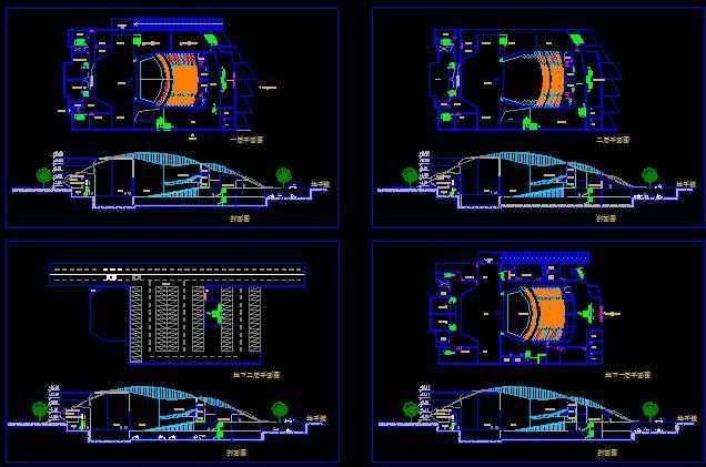 电影院设计装修方案平面图和剖面图